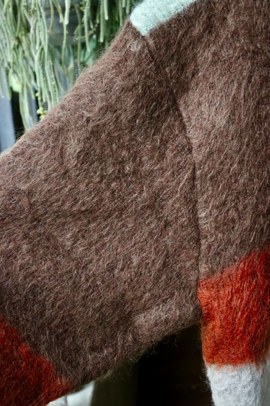 ヨーク23AW MOHAIR BORDER CREWNECK SWEATER(YK23FW0572S)BROWN