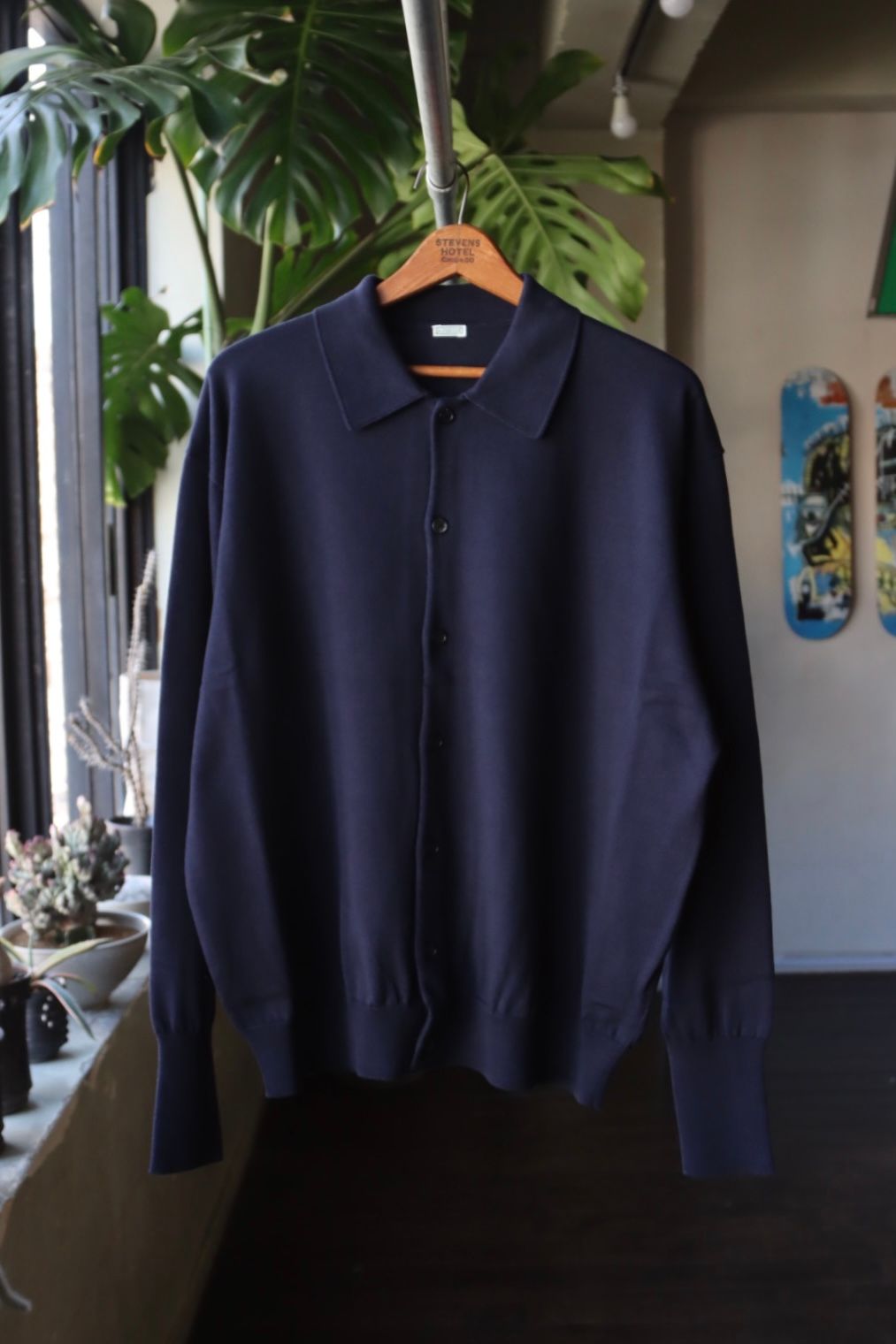 袖丈長袖▪️A.PRESSE Cotton Knit Polo Cardigan