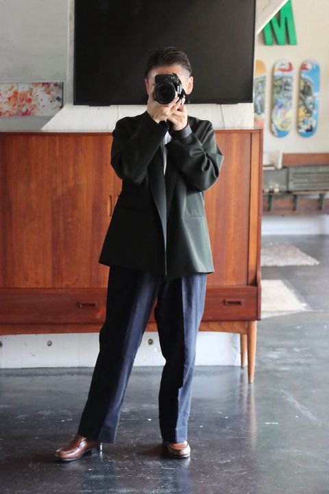 blurhms Wool Surge Cardigan Jacket"KHAKI GREY"style.2021.8.31.