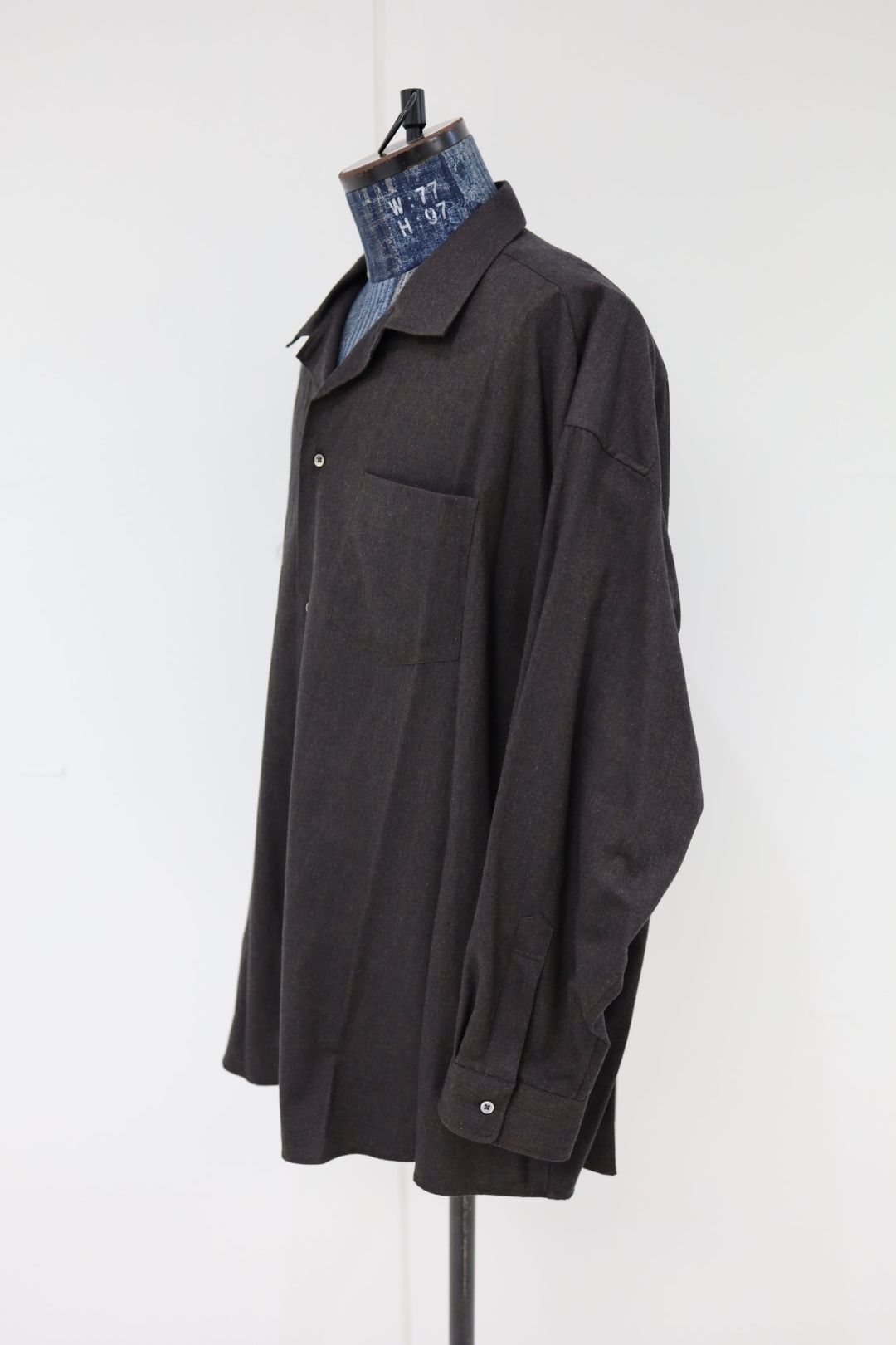 グラフペーパー 25AW SIDOGRAS Cotton Herringbone Flannel Sleeping Shirt(GM254-50044)BLACK☆10月25日(土)発売！