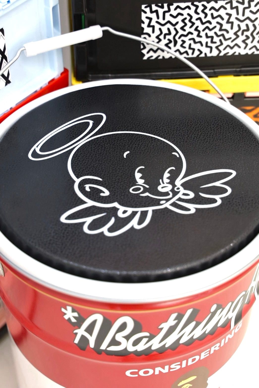 セントマイケル 26AW BAPE_CAN STOOL(SM-MK1-0000-C42)WHITE+RED
