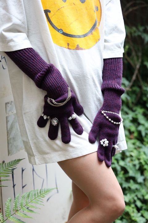 doublet ダブレット25AW LONG KNIT GLOVES WITH RINGS (25AW87GV04) PURPLE★9月13日(土)発売！