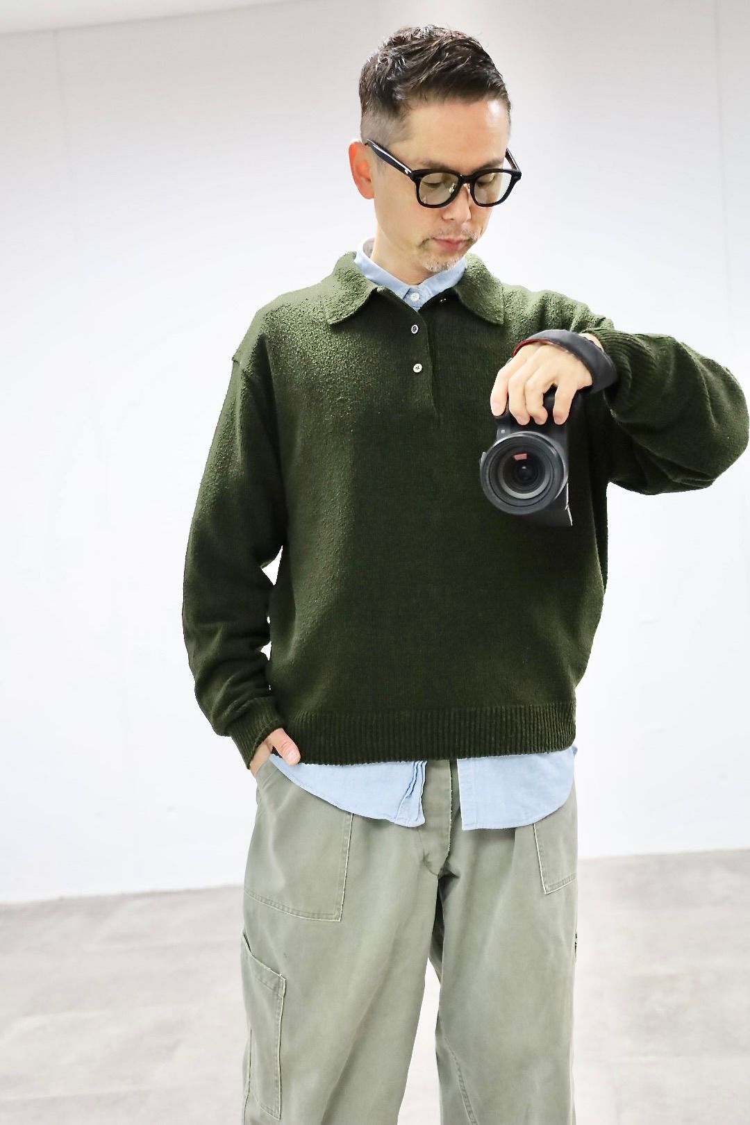 アプレッセ 2026 STYLE1 Washed Silk Nep Polo Shirt(26SAP-03-09)OLIVE☆1月10日(土)発売！
