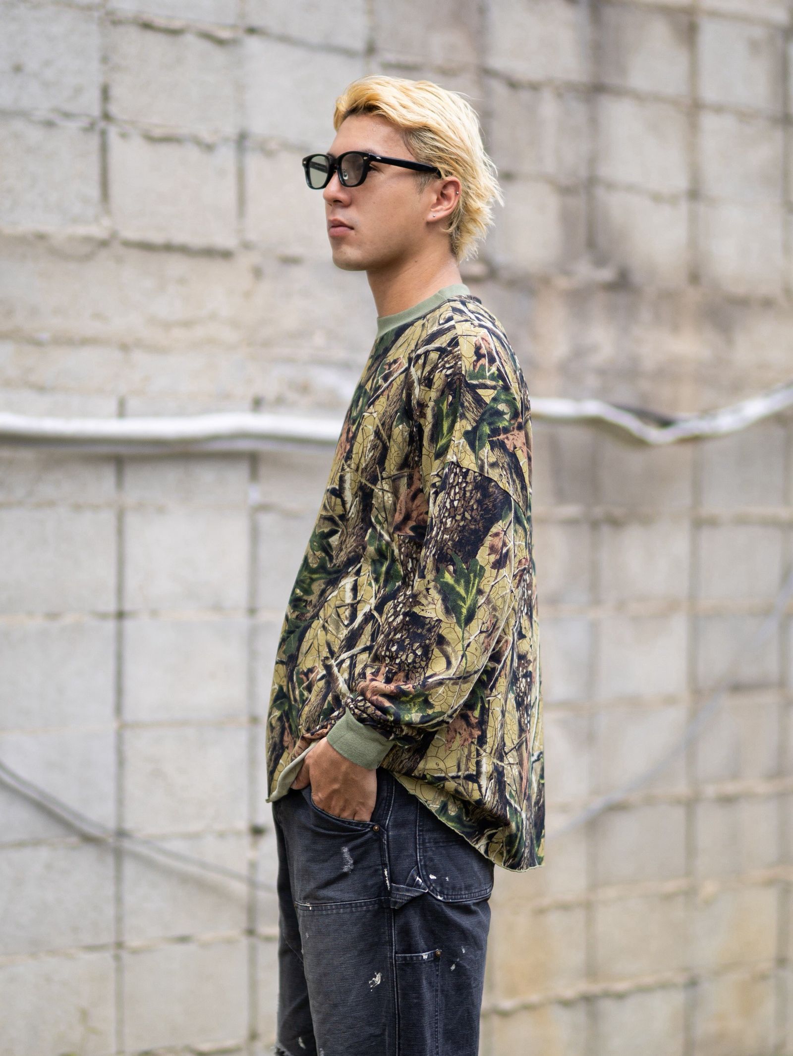 mononoke・made LS T-SHIRT WIDE/CAMO MARKスタイル