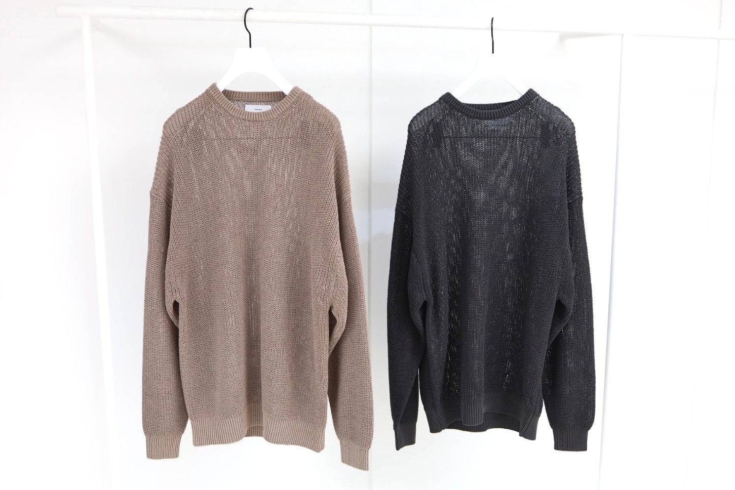 グラフペーパー26SS Coiled Wool Nylon Crew Neck Knit(GM261-80433)CHARCOAL☆2月28日(土)発売！