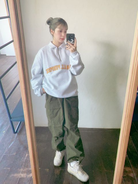 SEDAN ALL-PURPOSE FW23 Arch Logo Quarter Zip Sweatshirt"Ash"スタイル