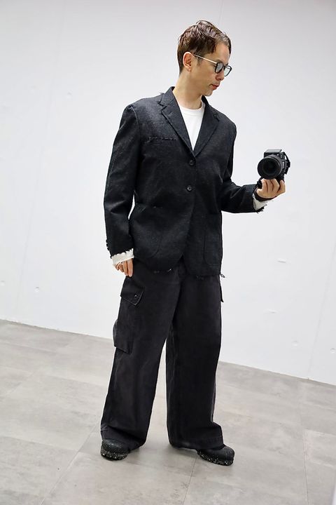 COMME des GARCONS HOMME ウールエステルヘリンボーンジャケットスタイル