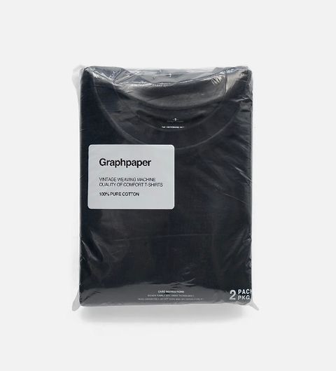 グラフペーパー パックTシャツ 2-Pack Crew Neck Tee(BLACK)