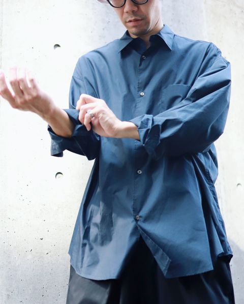 Graphpaper グラフペーパー Broad L/S Oversized Regular Collar Shirtスタイル