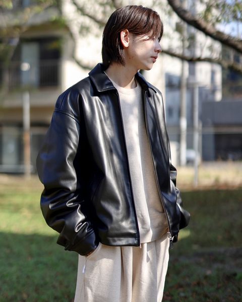 SEDAN ALL-PURPOSE セダンオールパーパス FW23 Synthetic Leather Sports Jacketスタイル
