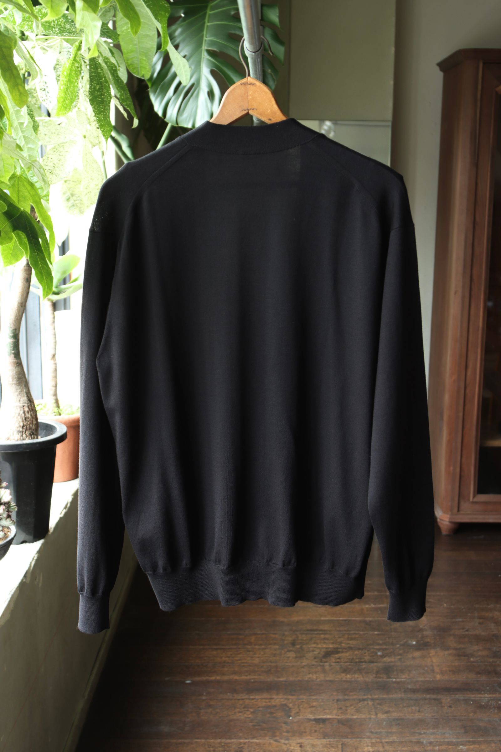 アプレッセ 2025 STYLE2 Wool Cotton High Gauge Cardigan(25AAP-03-05)BLACK☆6月14日(土)発売！