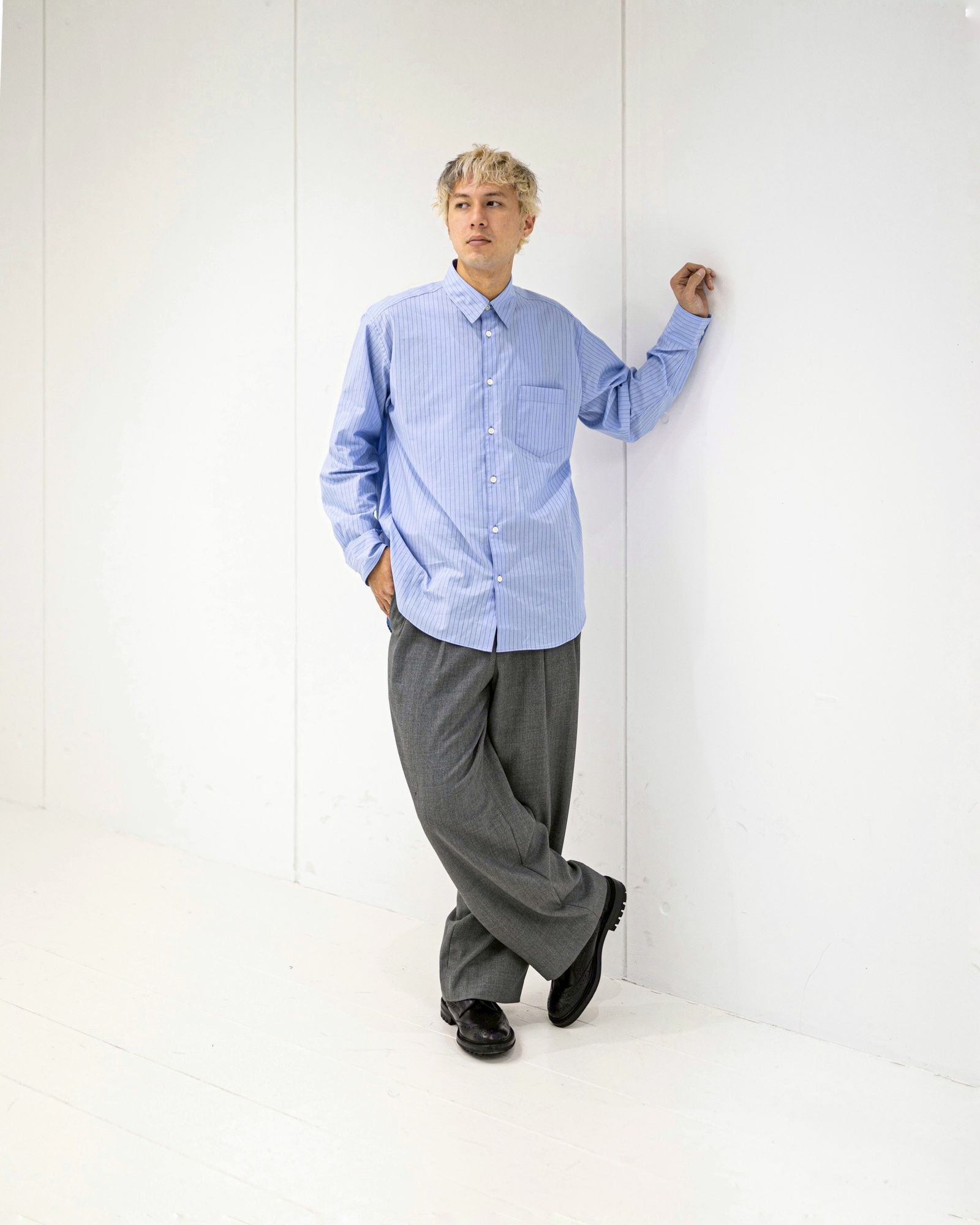 marka マーカ 26SS REGULAR COLLAR SHIRT(M26A05SH01C)BLUE STRIPE☆新作発売！