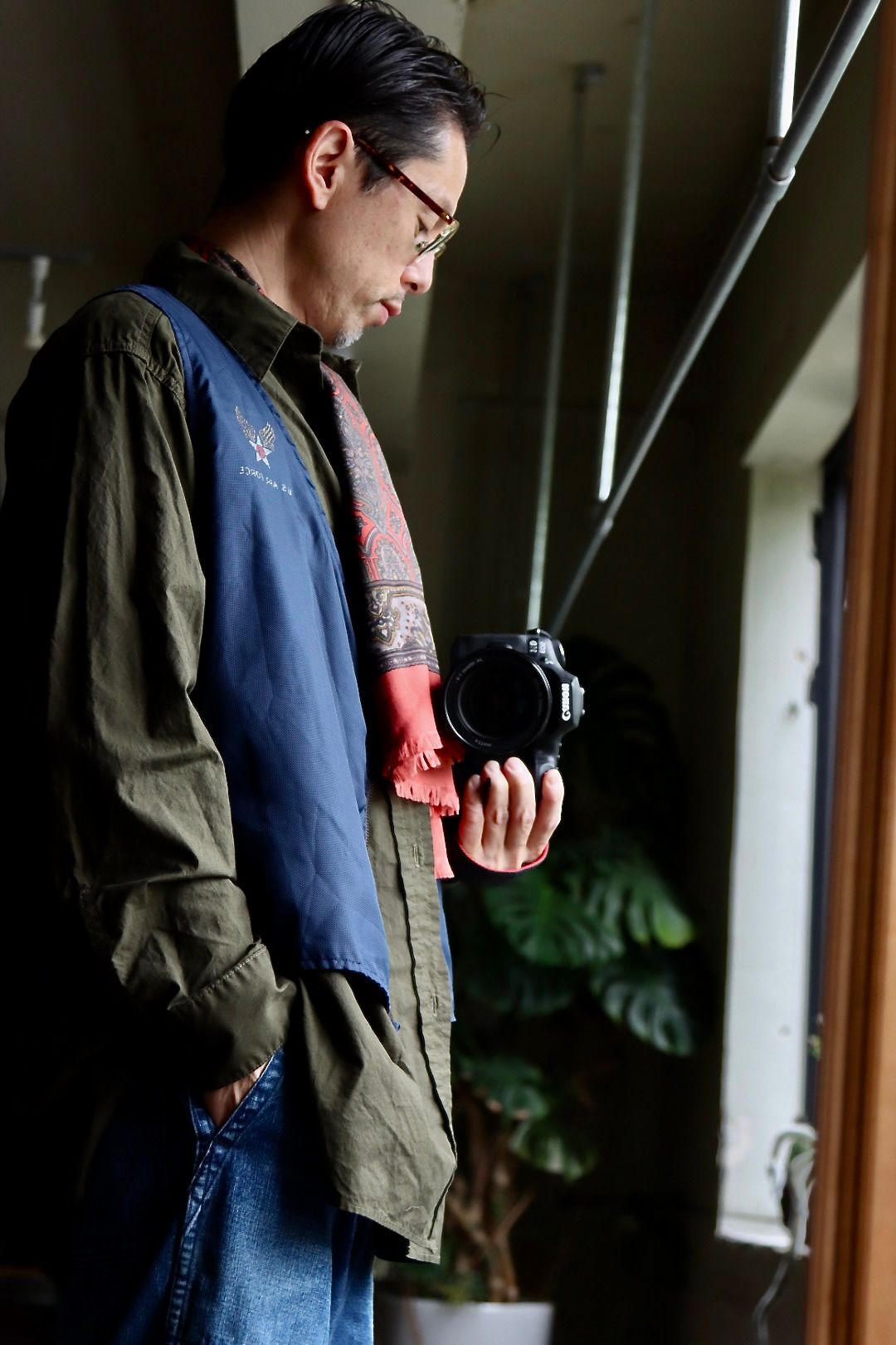 アプレッセ22AW Over Dyeing Military Shirt"OLIVE"スタイル2022.6.17.
