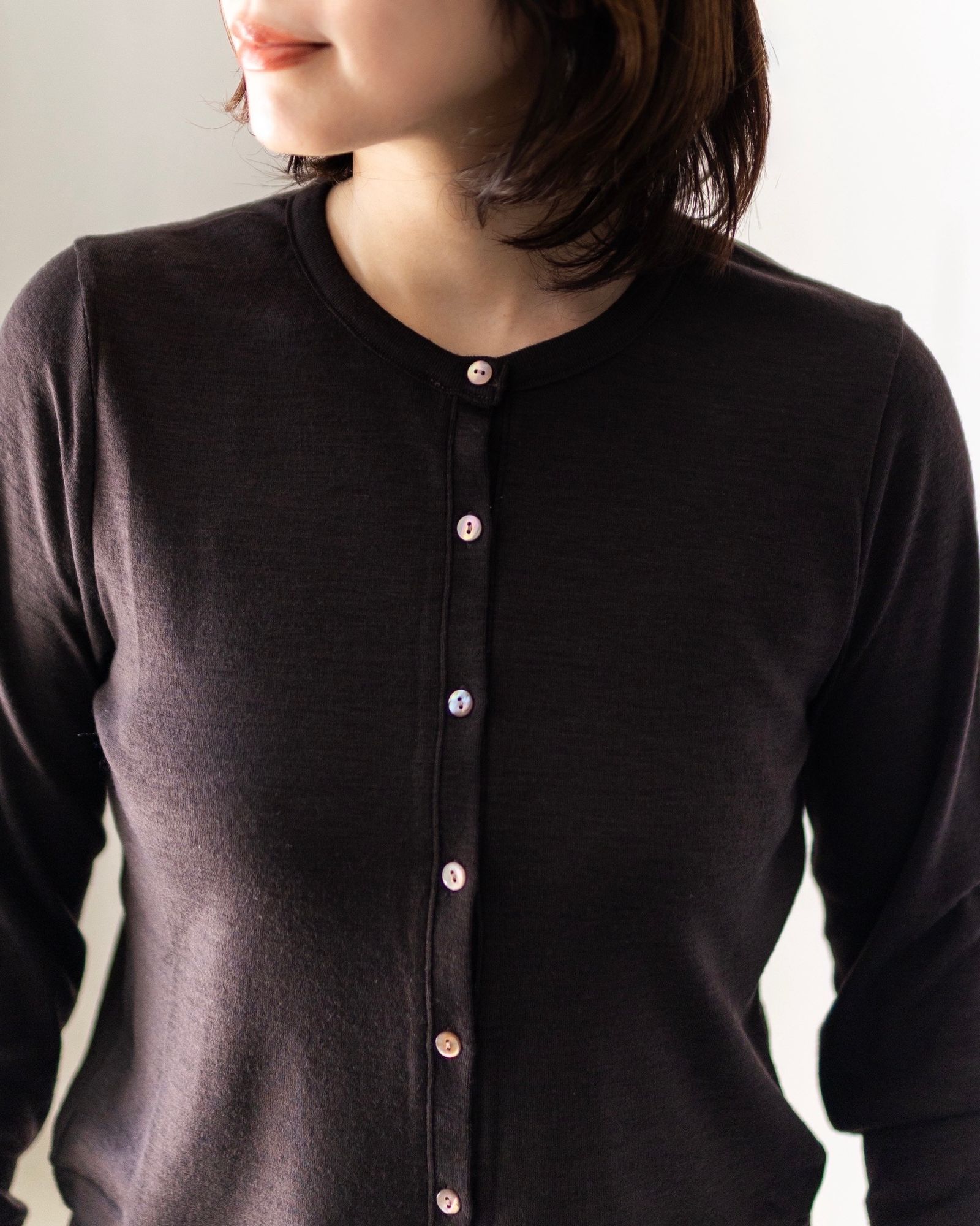 blurhms ブラック カーディガン サイズ2 blurhmsROOTSTOCK Soft&Hard Sweat Snap Cardigan / Black
