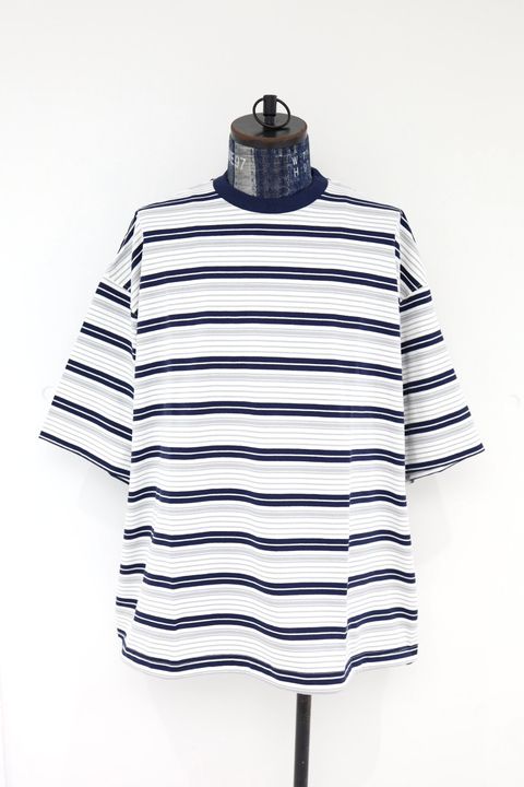 is-ness 26SS Border Balloon T-Shirt(26SS_48_1008SST01-B)WHITE x NAVY☆新作発売！