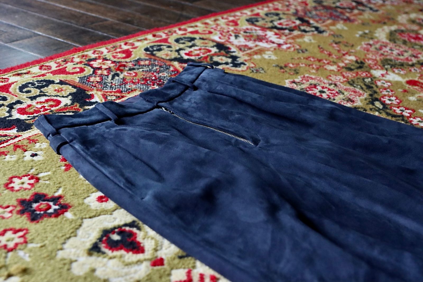 アプレッセ Suede Trousers (23AAP-04-24H)NAVY