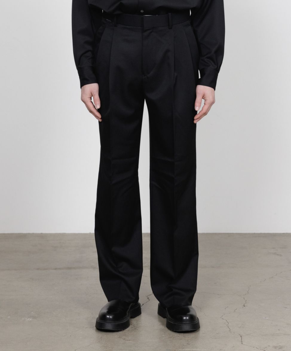 マーカウェア 26AW DOUBLE PLEATED STRAIGHT TROUSERS(A26C02PT01C)BLACK☆新作発売！