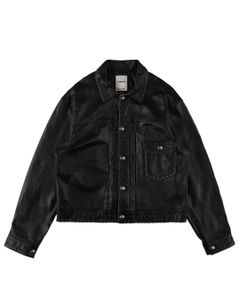 BOW WOW 26FW LACE-UP LEATHER TRUCKER JACKET(BWU-LULTJ)BLACK☆9月12日(土)11:00発売！