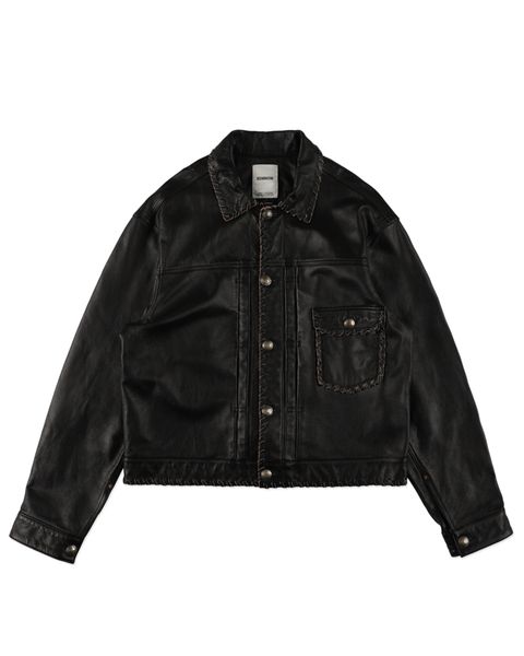 BOW WOW 26FW LACE-UP LEATHER TRUCKER JACKET(BWU-LULTJ)BLACK☆9月12日(土)11:00発売！