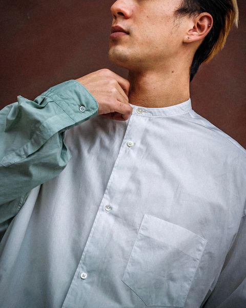 グラフペーパー Broad L/S Oversized Band Collar Shirt スタイル 2月8日(土)新作発売！