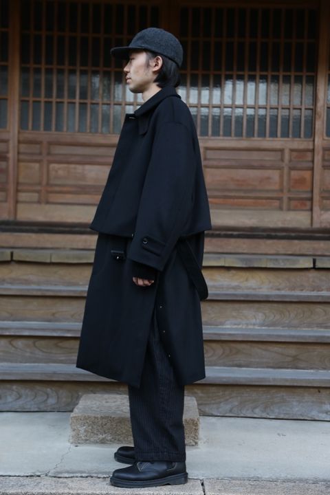 YOKE 3WAY BAL COLLAR SHARE COAT"BLACK"Style.2020.10.24.