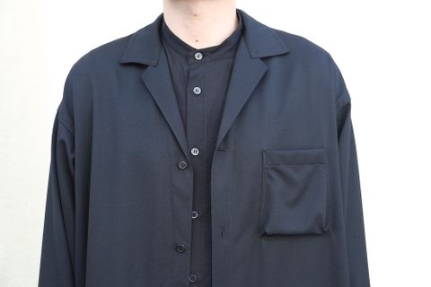 sulvam2020AW 新作Gabardine classic shirt"BLK" style.2020.9.21.