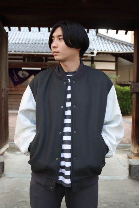 Graphpaper Scale Off Melton Stadium Jacket"C.GRAY"style