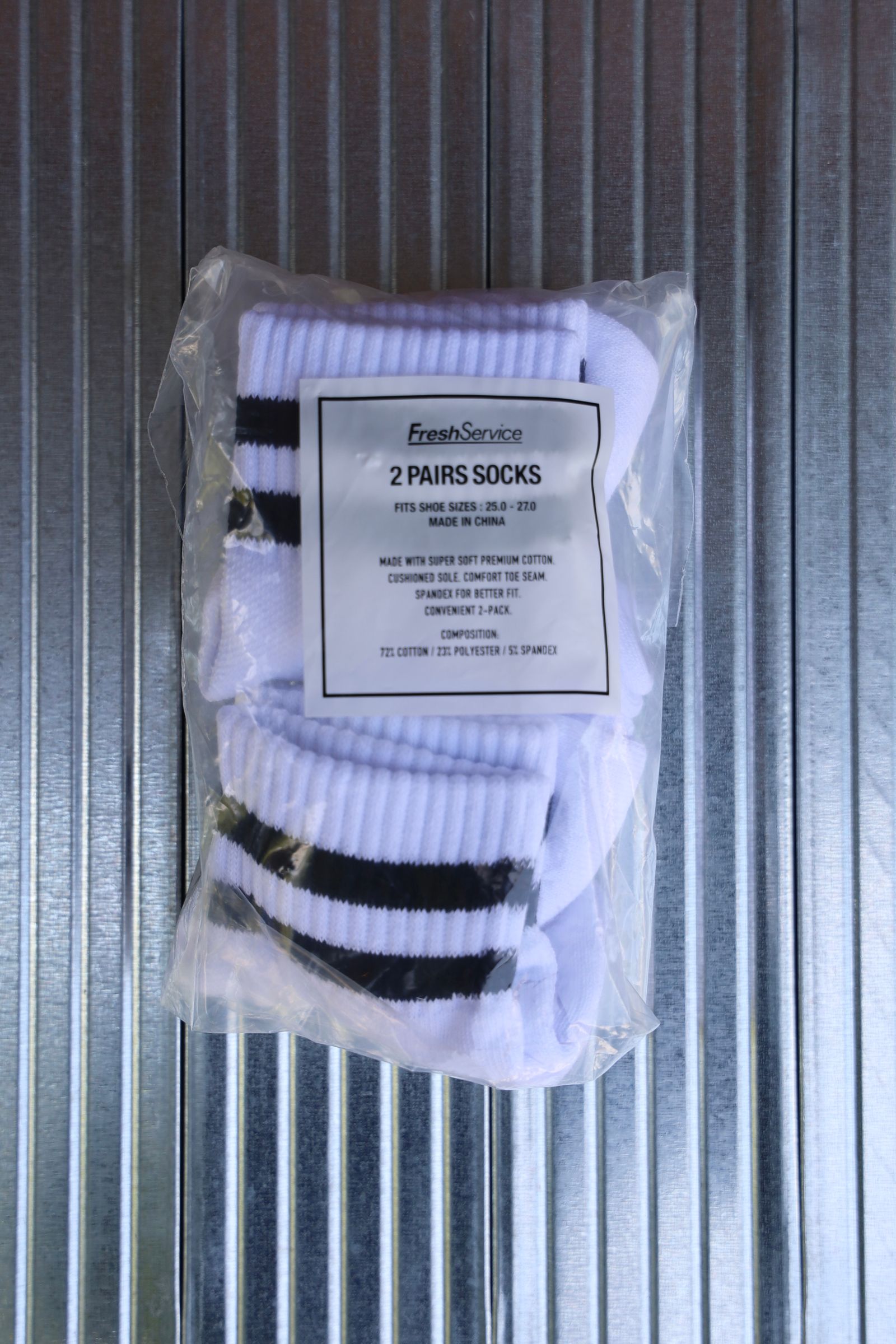 フレッシュサービスソックス 2-PACK LINE SHORT SOCKS (BLACK)☆再入荷！