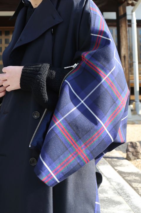 KIDILL 2020AW Trench Coat(KL447) "Navy×Blue Tartan" style.2020.12.6.