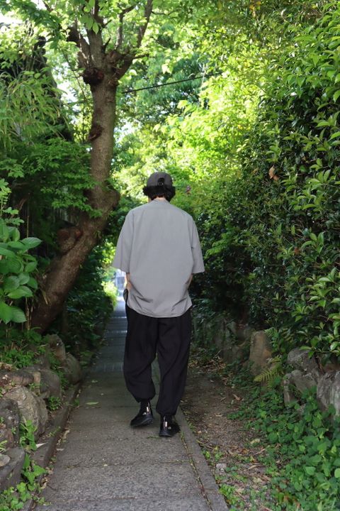 Ets.Materiaux Band Collar Short Sleeve Shirt style. 2022.05.11.