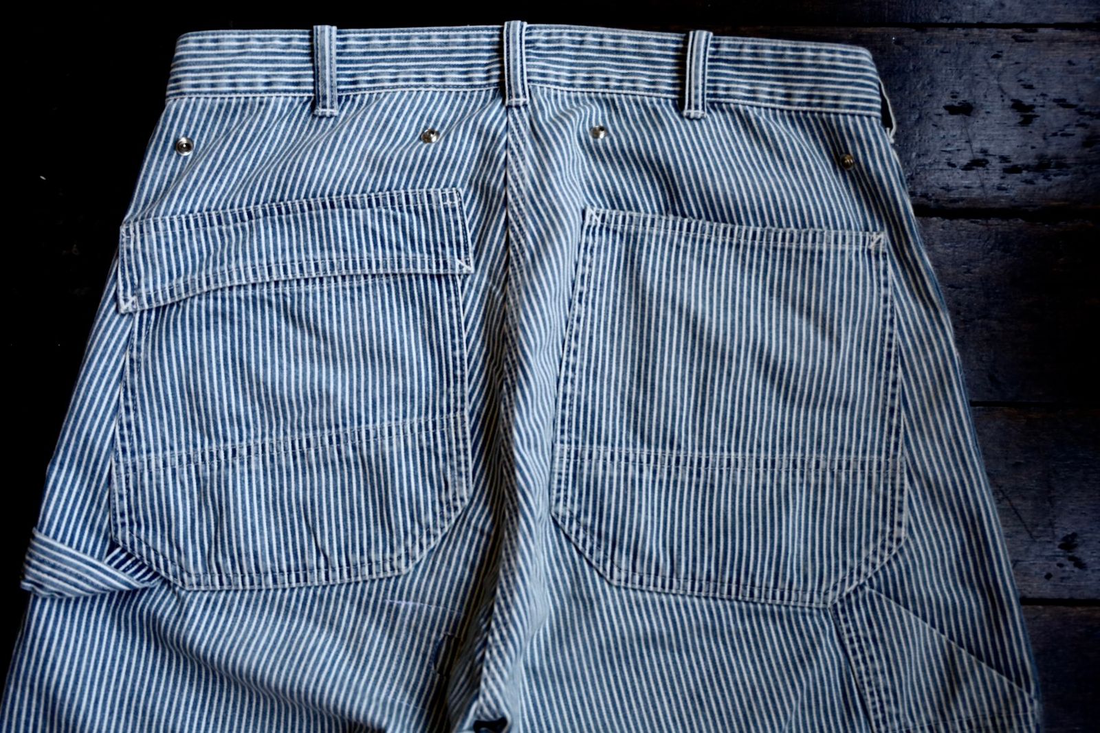 BOW WOW バウワウ HICKORY PAINTER PANTS with SEPARATE APRON(BW251-HPPA)HICKORY STRIPE AGING