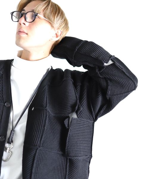 YOKE  ヨーク 24SS PATCHWORK RIB BUTTONED CARDIGANスタイル