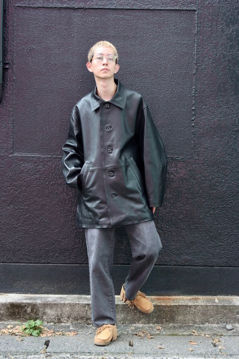 YOKE ヨーク 23AW CUT-OFF LEATHER CAR COATスタイル