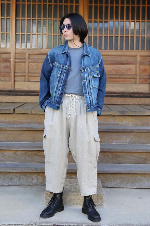 yohji yamamoto リネンジョッパーズパンツ(HD-P47-303-1A) style.2021.4.9.
