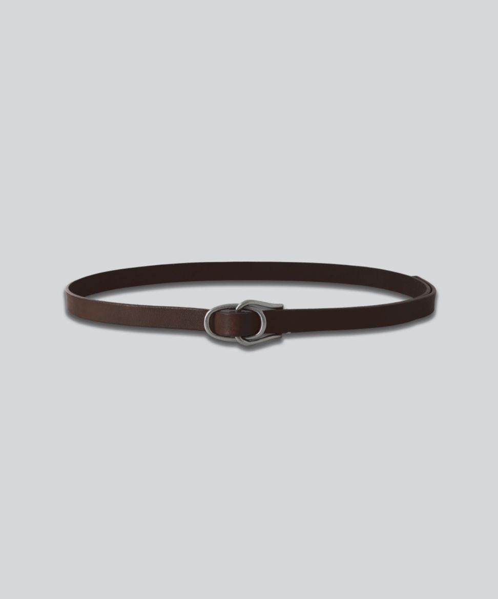 ヨーク 25FW Double Buckel Leather Belt(YK25FW01139A) DARK BROWN