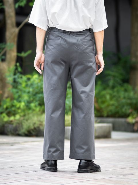 Graphpaper Westpoint Chino Wide Straight Trousers (GRAY) MARKスタイル