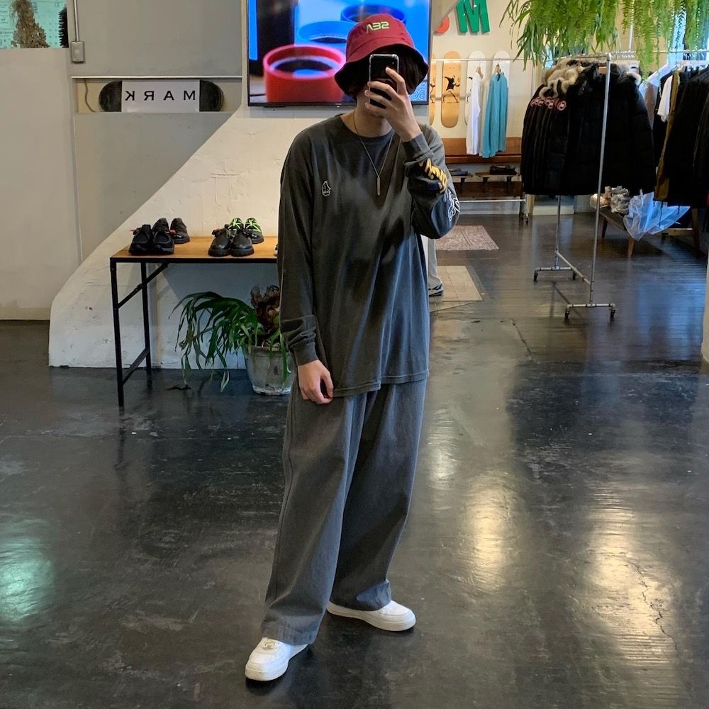 WIND AND SEA WDS(sail-boat) L/S T-SHIRT "CHARCOAL"style.2020.10.9.