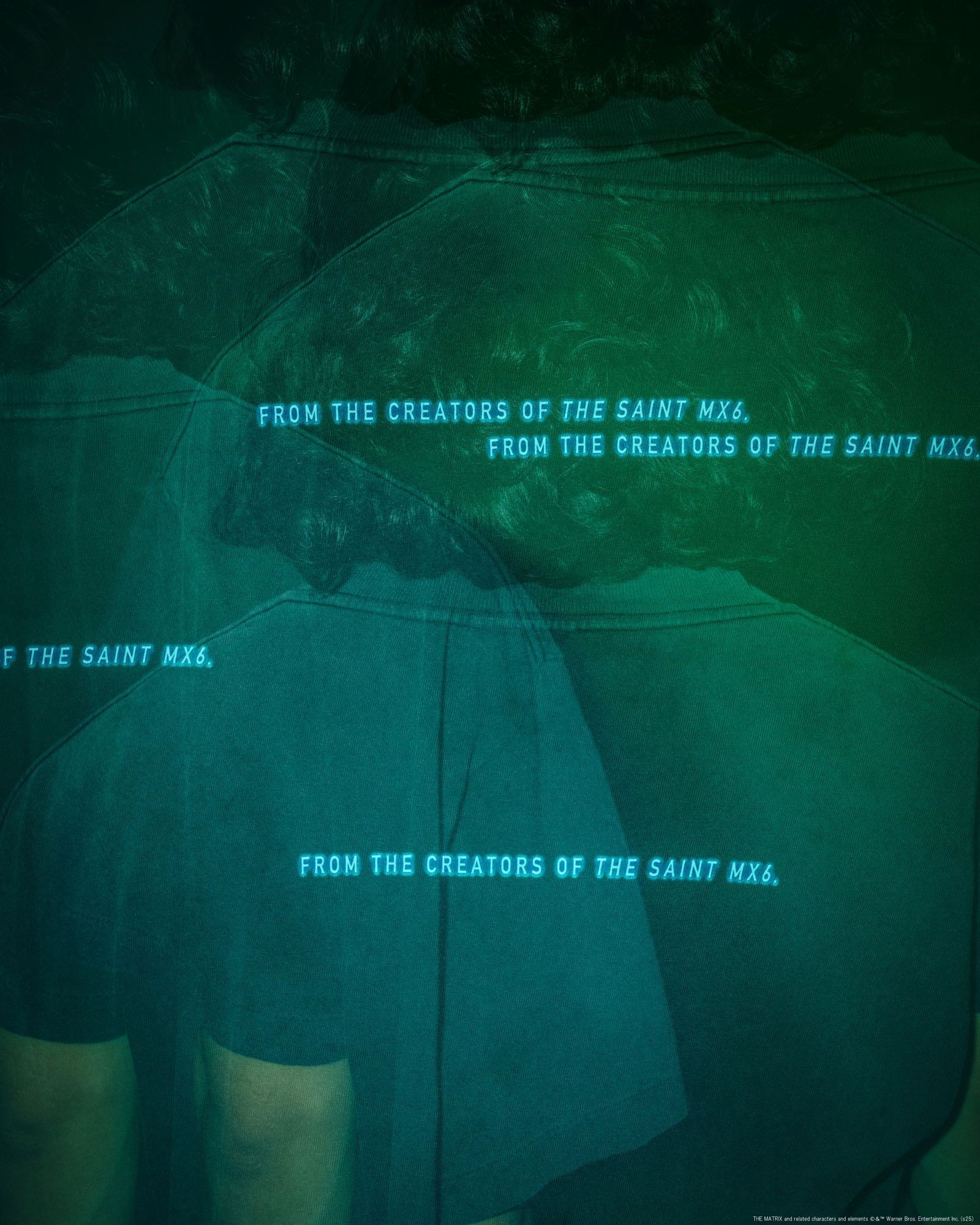 セントマイケル Tシャツ THE MATRIX GREEN_SS TEE(SM-HR1-0000-C42)BLACK
