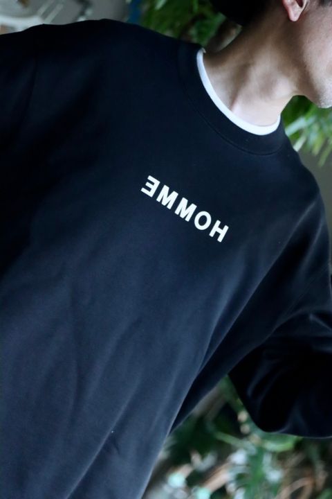 コムデギャルソンオム22AW サイドジップ HOMMEプリントスウェットスタイル
