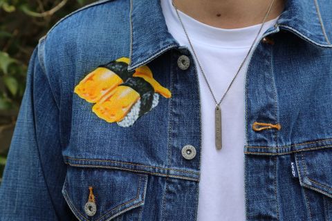 doublet FOOD HAND-PAINTED DENIM JACKET"L.BLUE"style.2020.8.8.