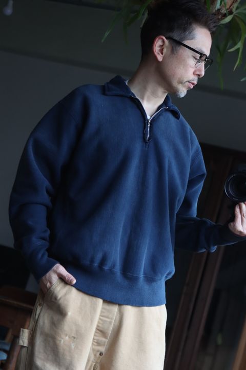 A.PRESSE アプレッセ24SS Vintage Half Zip Sweat shirtスタイル