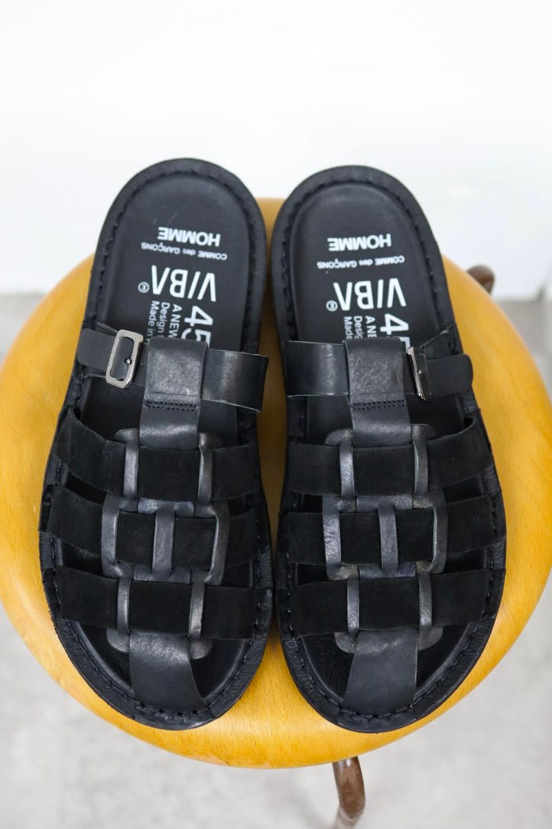 コムデギャルソンオム26SS ステアスムース×スウェードサンダル(HQ-K106-001)BLACK×BLACK☆4月3日(金)発売！