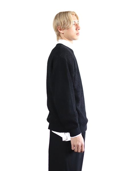 グラフペーパー 24SS Linen SOLOTEX Knit Crew Neck(BLACK) style 2024.3.15