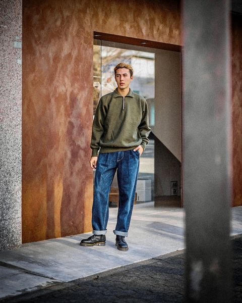 A.PRESSE Vintage Half Zip Sweat Shirt(OLIVE) 1月25日(土)新作発売！