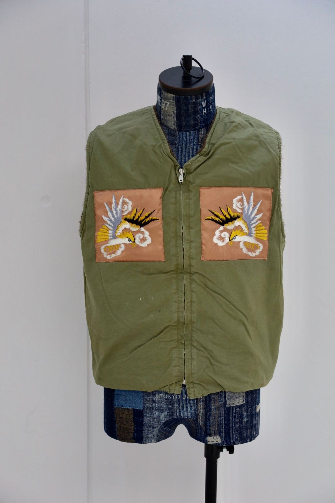 BOW WOW 25FWバウワウ REMADE USN DECK VEST SUKAJAN EMB AGED(BW252-RUDVE)AGED OD×PINK ★10月11日(土)発売！
