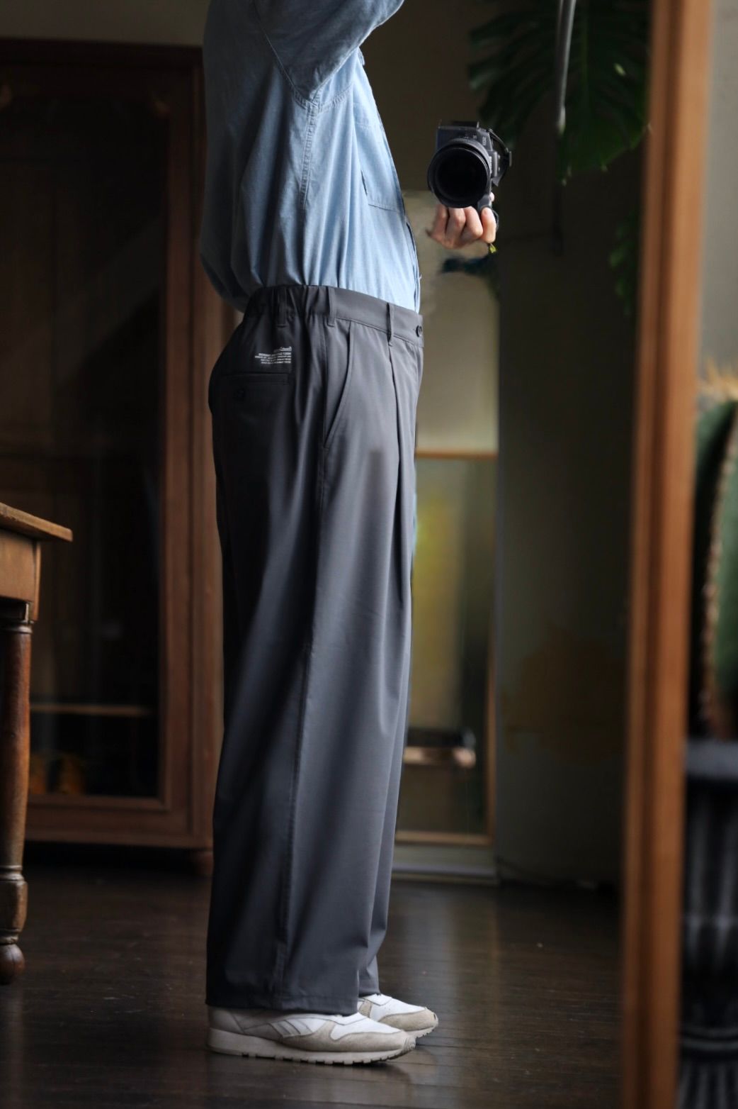 フレッシュサービス WOOLY CLOTH WIDE TROUSERS(FSC251-40109)GRAY