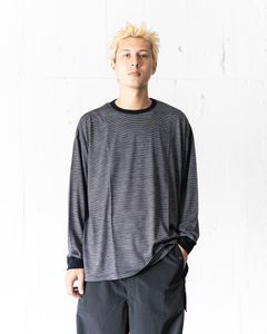 グラフペーパー 25AW Wool Border L/S Tee(GU253-70230B)BLACK×GRAY☆9月6日(土)発売！