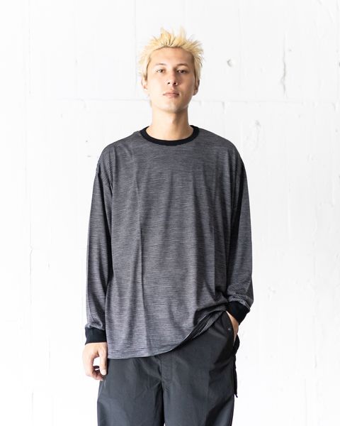 グラフペーパー 25AW Wool Border L/S Tee(GU253-70230B)BLACK×GRAY☆9月6日(土)発売！