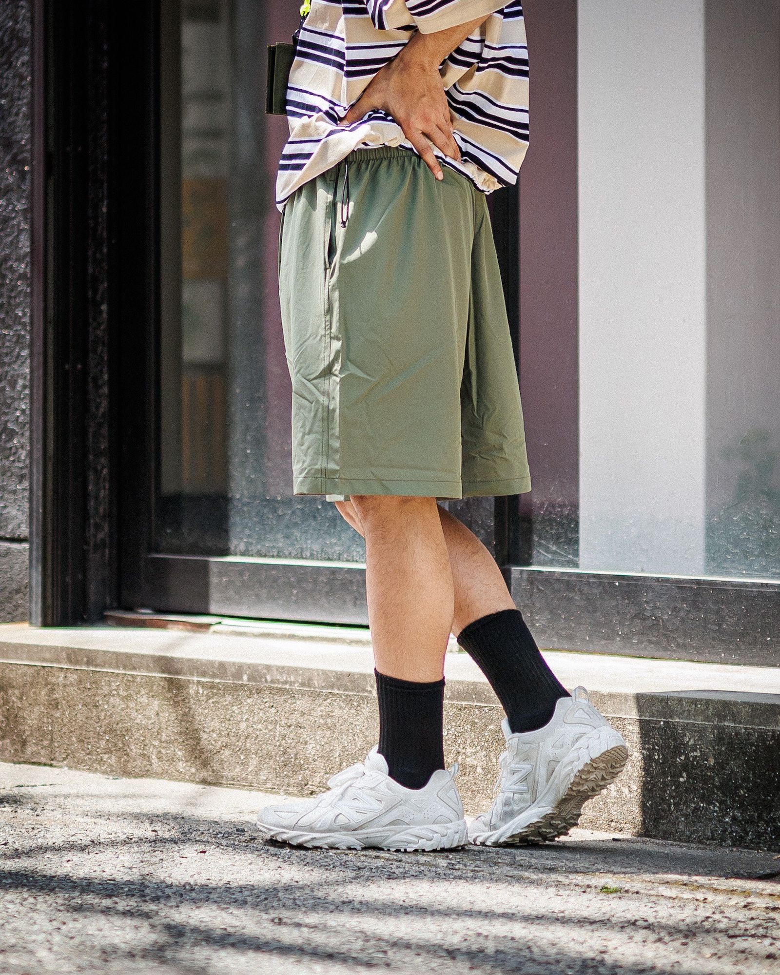 is-ness BALLOON BORDER T-SHIRT (BEIGE×WHITE×BLACK) 新作発売!