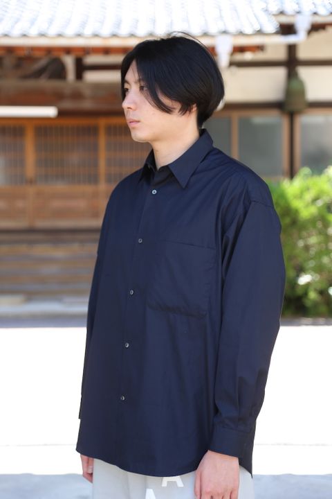 Graphpaper Broad L/S Oversized Regular Collar Shirt(GM212-50110B) style.2021.5.30.